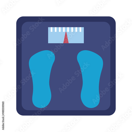 Minimalist Vector Illustration of a Bathroom Scale: Simple Graphic Design Representing Weight Measurement and Health, Ideal for Fitness, Dieting