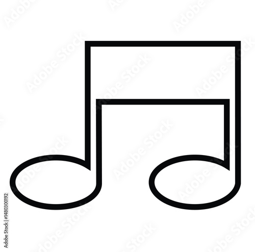 Cute cartoon hand drawn vector music sign outline icon.