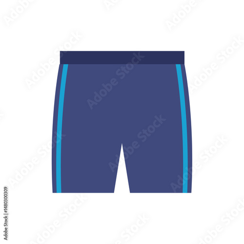 Vector Illustration of Blue Athletic Shorts or Workout Shorts, Representing Fitness Apparel, Sportswear, and Gym Clothing