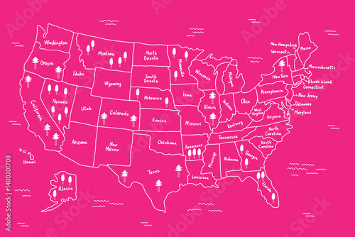 wonderfully detailed and fact-filled geographic illustration of America