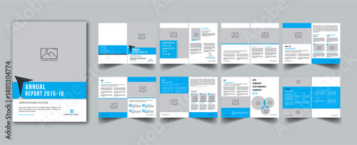 Annual Report Brochure Template layout cover page with 16 page design concept Accents	
