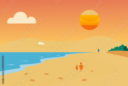 summer beach vector illustration