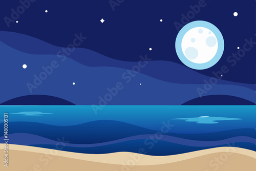 moon over the sea