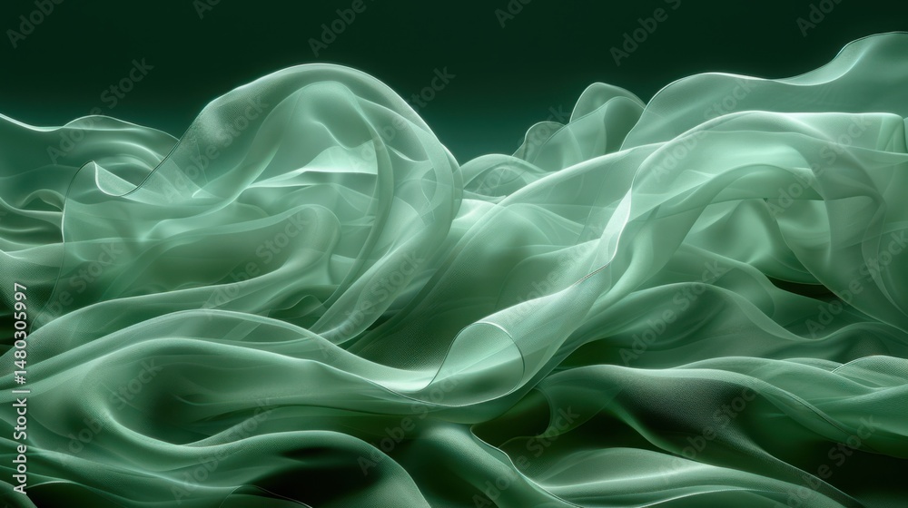 Obraz premium Smooth mint green background with subtle light gradients, clean and modern, perfect for text overlays