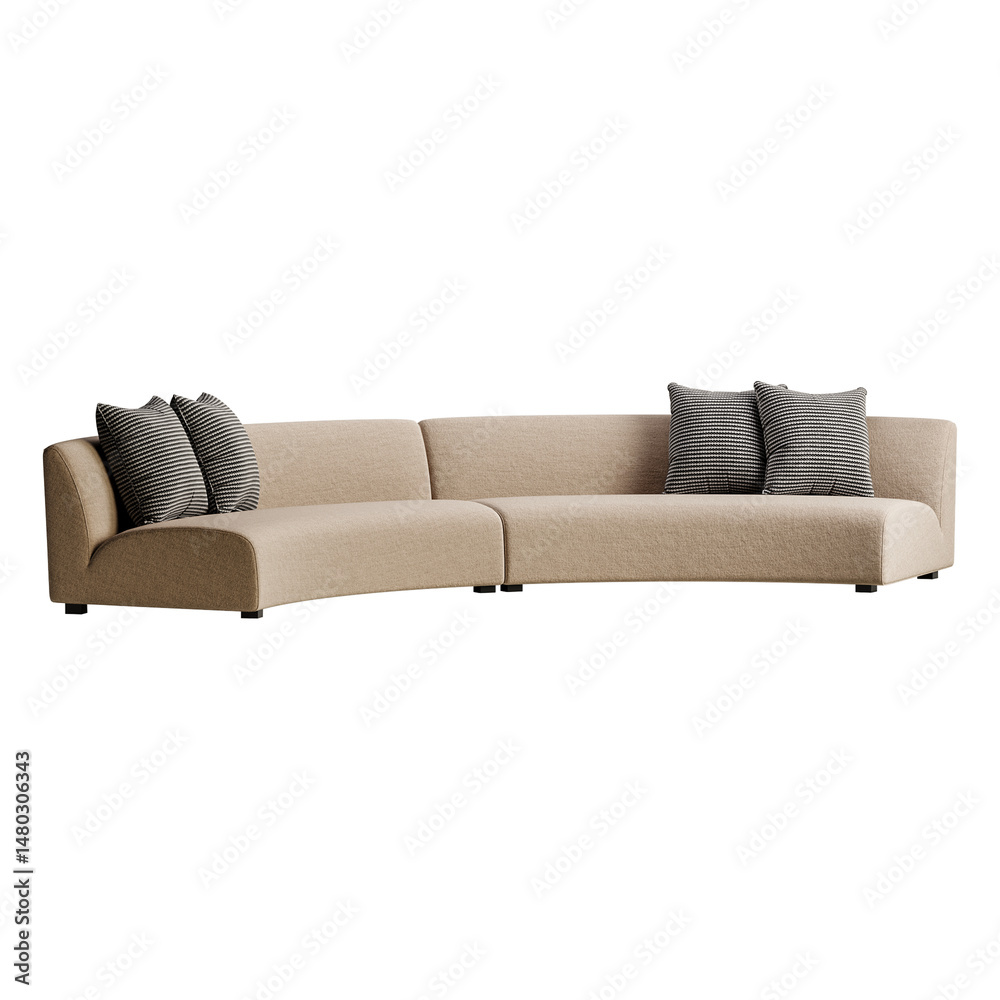 Obraz premium A tan couch with black and white pillows