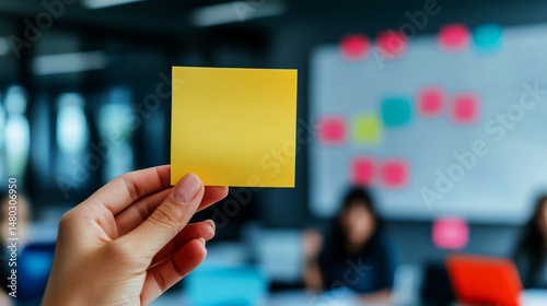 Blank Sticky Note Ideas Planning  Teamwork Mockup