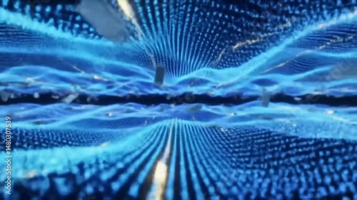 Abstract Digital Dataspace Flowing Waves Loop