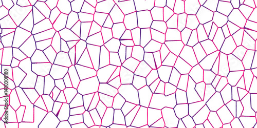 Abstract broken glass quartz, geometric retro tiles pattern, Voronoi diagram crystalize vintage vector background. Geometric tiles pattern vintage vector-stained seamless background.