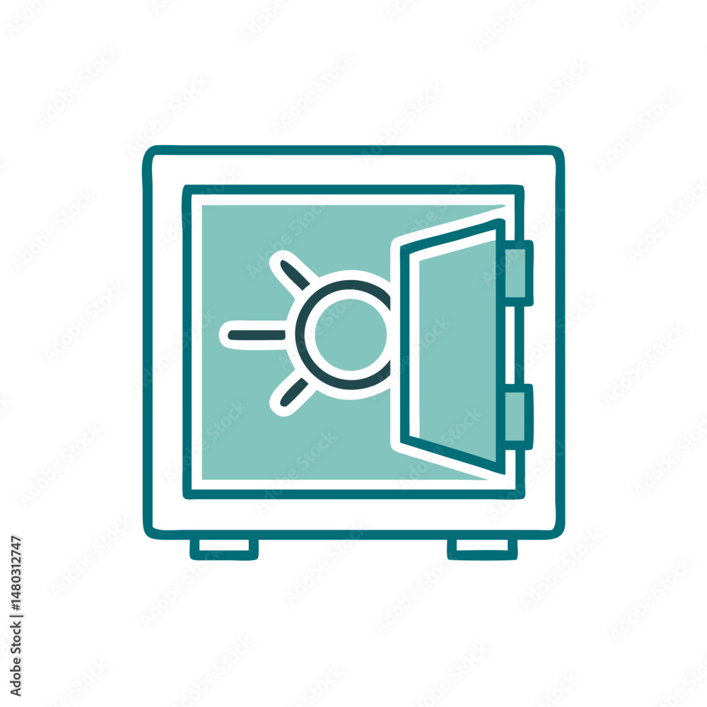 Open safe icon for financial blogs, data storage designs, fintech security illustrations and digital asset protection content
Open safe icon for financial blogs, data storage designs, fintech security illustrations and digital asset protection content