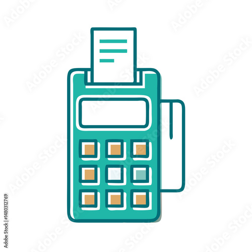 Color POS terminal icon for digital wallets, ecommerce UI kits, mobile payment platforms and retail interface design


