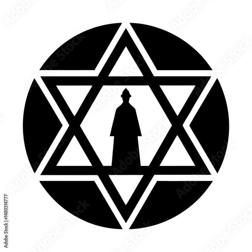 Star Of David Silhouette vector illustration