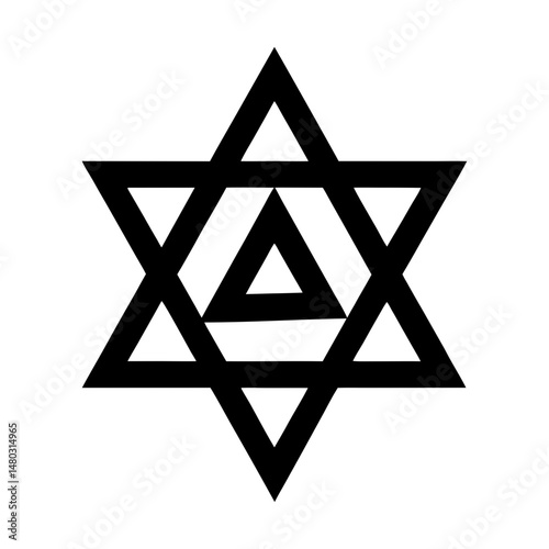 Star Of David Silhouette vector illustration