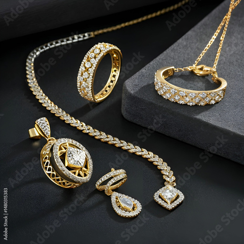 gold and diamond jewelry