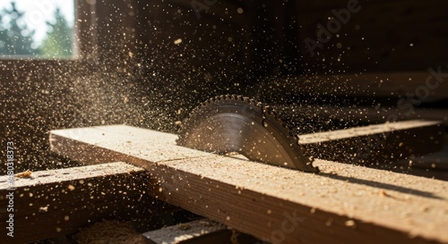 Sawing Wood Illustration