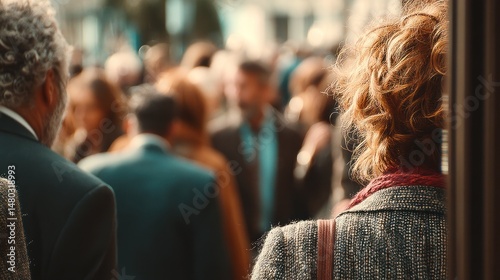 People walking in urban environment
