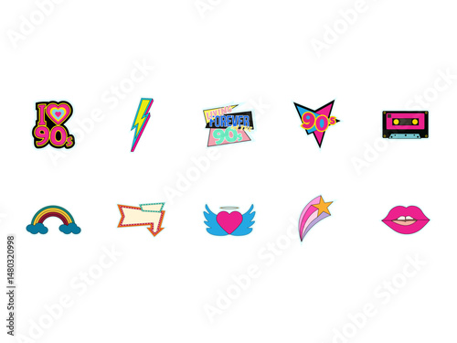 90s Retro Sticker Illustration