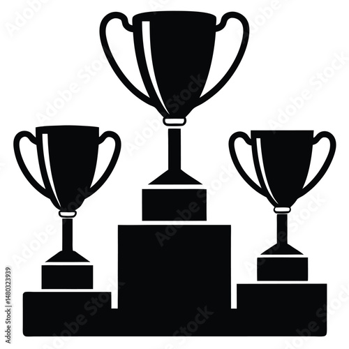 Gold trophy cup with shiny design representing victory and achievement