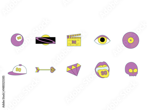 90s Retro Sticker Illustration