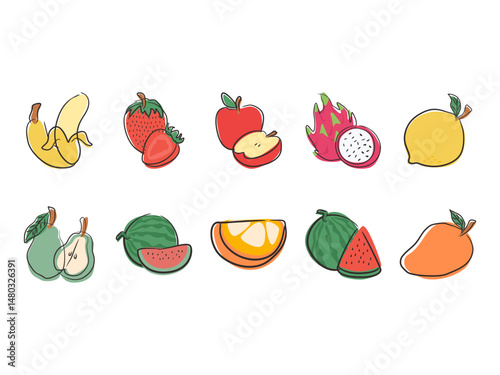 Abstract Fruits Illustration