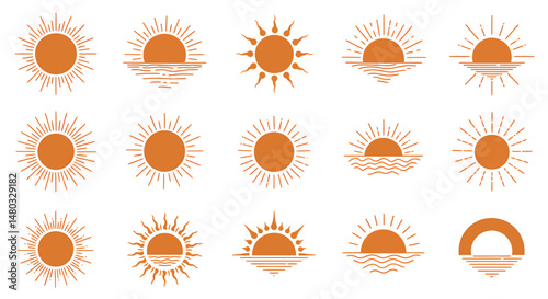 Diverse Sun Icon Collection