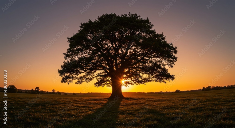 Fototapeta premium Sunset Tree Silhouette - Photo