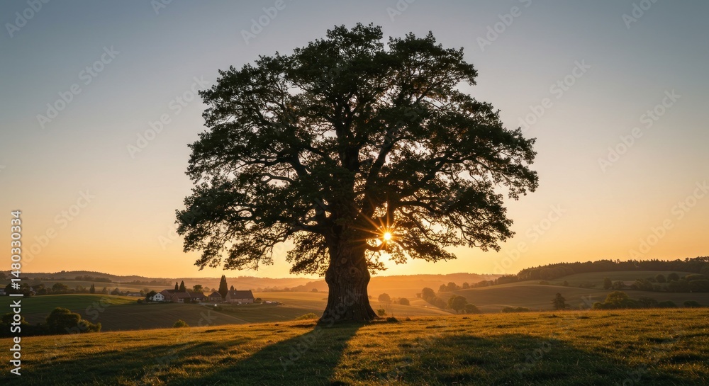 Fototapeta premium Sunset Tree Landscape - Photos