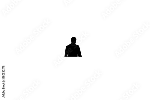 Vector silhouette of a man in a business suit standing, black color isolated on white background.Full length front, back silhouette of man.Set of businessmen vector silhouettes.