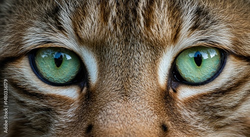 Hypnotic Cat Eye - Emerald Iris & Golden Fur in Captivating AI-Generated Feline Portrait  