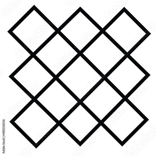 Cute cartoon hand drawn vector Square tiles outline.