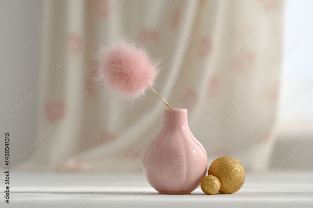thematic party setting featuring single elegant object in soft pastel tones thematic party setting featuring single elegant object in soft pastel tones