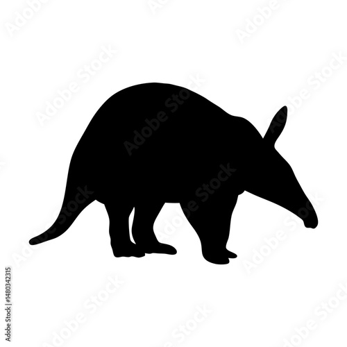 Aardvark silhouette vector illustration, african animal graphic, mammal wildlife design element