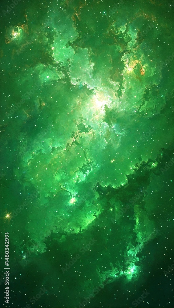 Obraz premium Abstract emerald nebula
