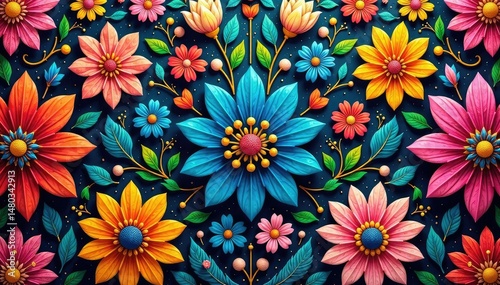 Intricate floral motifs endlessly repeating across a surface , retro, romantic