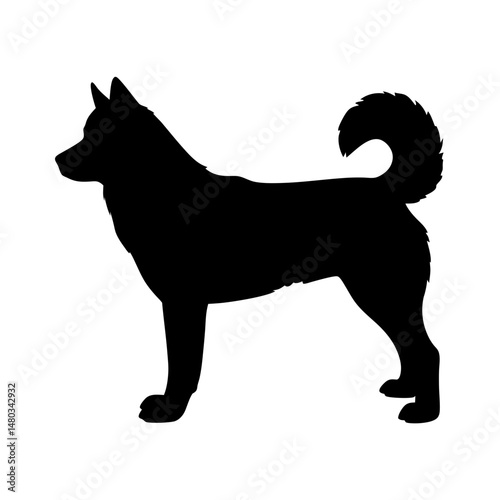 Download this perfect silhouette of a siberian husky dog breed for your design projects today