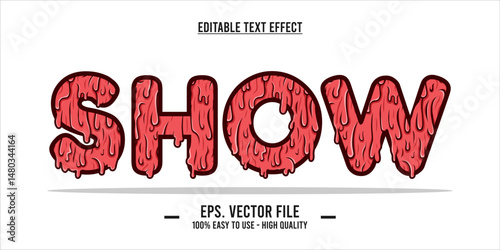 Editable Dripping Text Effect – Melting Horror Slime Font Vector Design