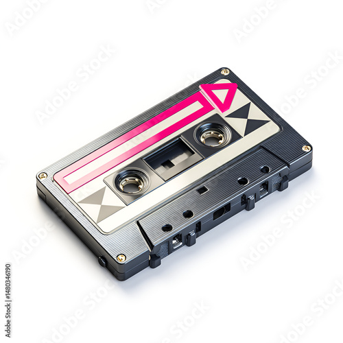 Retro Audio Cassette Tape Pink Design 80s Music Nostalgia
