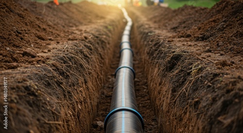 Pipeline Installation in Ground, Photo