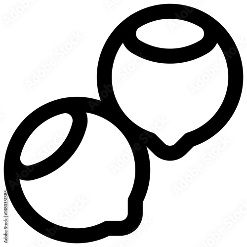 Hazelnuts. Editable stroke vector icon.