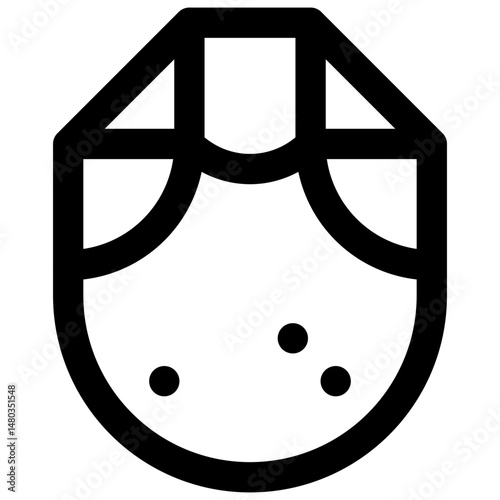 Pebble tool. Editable stroke vector icon.