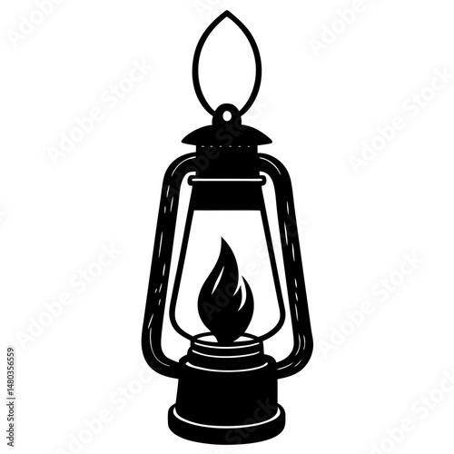 oil lamp isolated on white