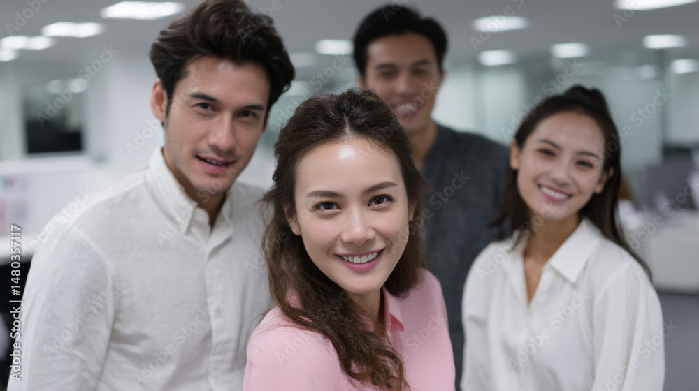 Fototapeta premium Asian young business team.