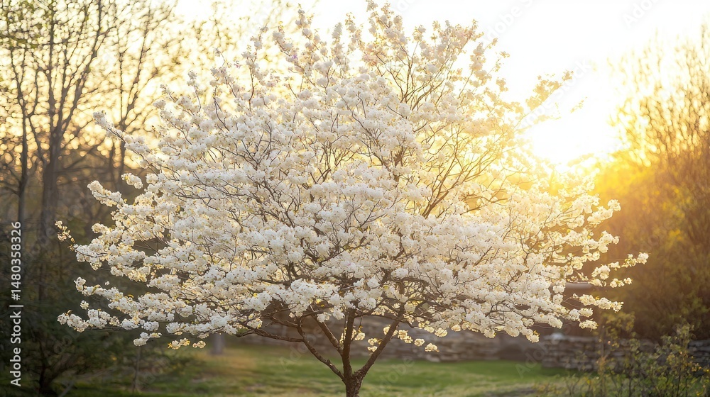 Obraz premium A serviceberry tree in full bloom during spring