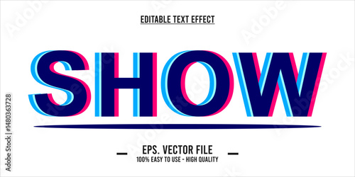Show - Glitch Modern Text Effect – Editable RGB Show Font for Digital and Futuristic Designs