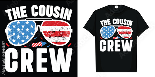 Cousin Crew 4th of July Patriotic American Family Matching T-Shirt photo