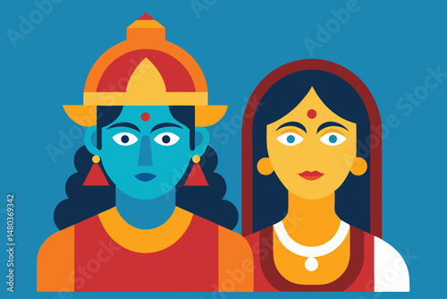 Hindu temple fresco artwork of Jalaram Prarthna Temple in Leicester for cultural promotion