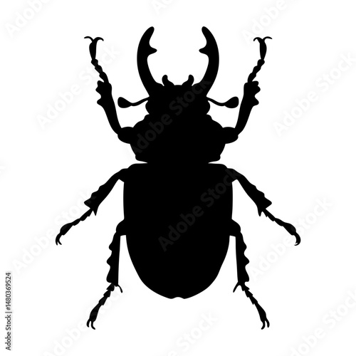 Silhouette of stag beetle insect vector graphic design for entomology and nature enthusiasts project