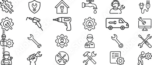 Simple Service icons set vector illustration, home service