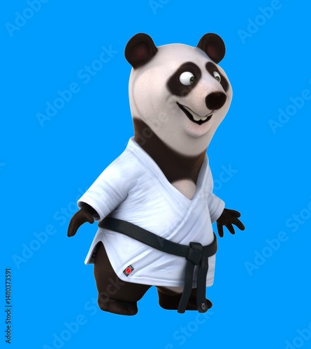 Fun 3D cartoon karateka panda