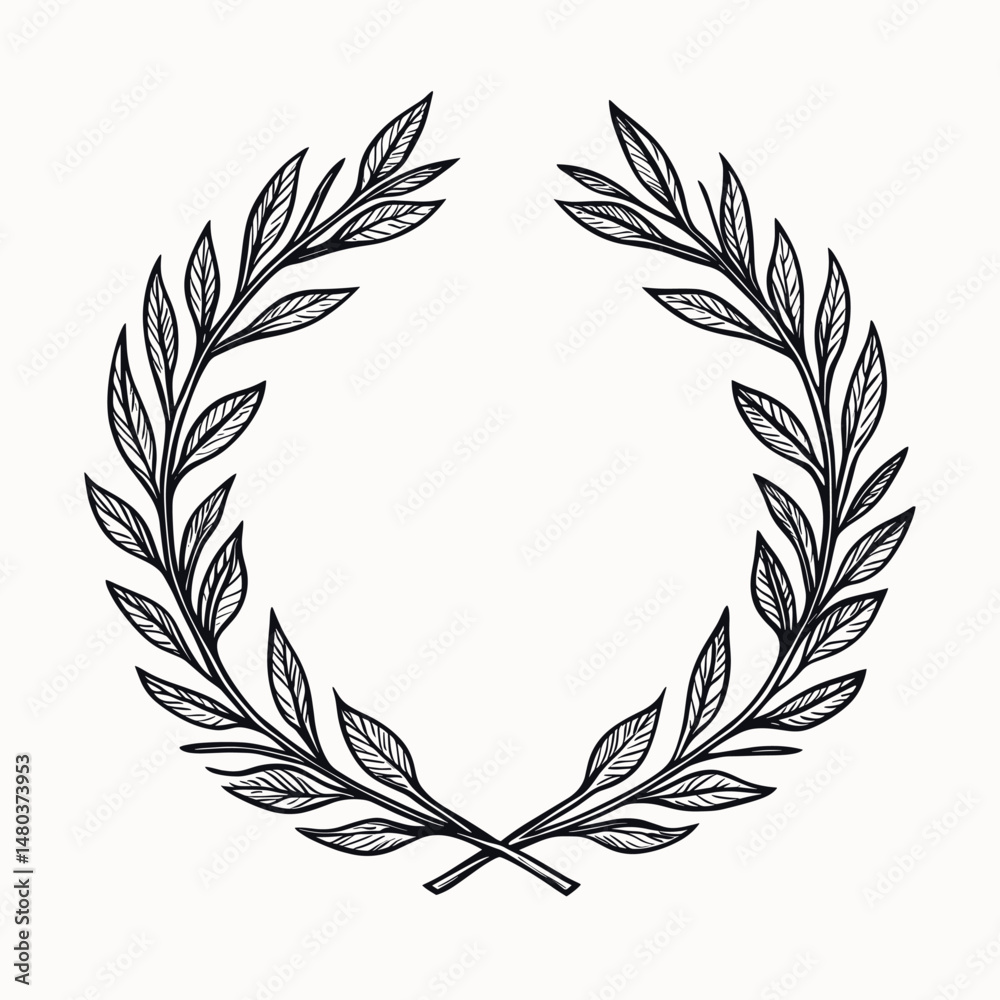 Obraz premium Vintage Laurel Wreath Illustration for Awards