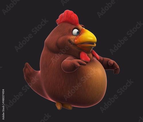 Fun 3D cartoon chicken talking